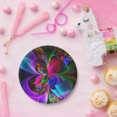 フローラモダン抽象芸術アートレッドブルーパターン#12 ペーパープレート (パーティー)