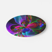 フローラモダン抽象芸術アートレッドブルーパターン#12 ペーパープレート (アングル)