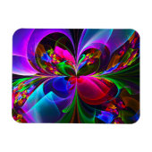 フローラモダン抽象芸術アートレッドブルーパターン#12 マグネット (横)