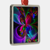 フローラモダン抽象芸術アートレッドブルーパターン#12 メタルオーナメント (右)