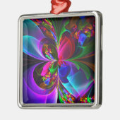 フローラモダン抽象芸術アートレッドブルーパターン#12 メタルオーナメント (左)