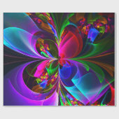 フローラモダン抽象芸術アートレッドブルーパターン#12 ラッピングペーパー (フラット)