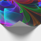 フローラモダン抽象芸術アートレッドブルーパターン#12 ラッピングペーパー (角)