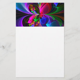 フローラモダン抽象芸術アートレッドブルーパターン#12 便箋