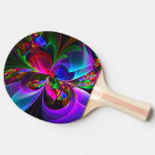 フローラモダン抽象芸術アートレッドブルーパターン#12 卓球ラケット (横)