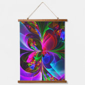 フローラモダン抽象芸術アートレッドブルーパターン#12 吊り下げ型タペストリー (正面)