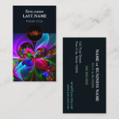 フローラモダン抽象芸術アートレッドブルーパターン#12 名刺 (正面/裏面)