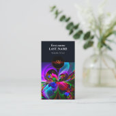 フローラモダン抽象芸術アートレッドブルーパターン#12 名刺 (スタンド正面)