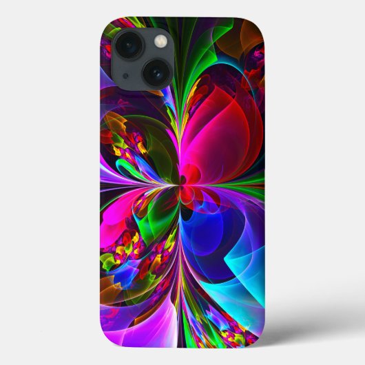 フローラモダン抽象芸術アートレッドブルーパターン#12 Case-Mate iPhoneケース (裏面)