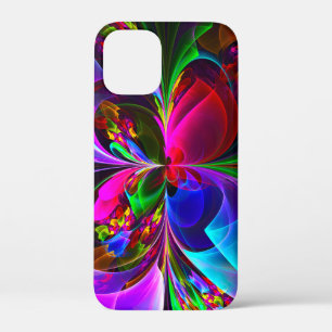 フローラモダン抽象芸術アートレッドブルーパターン#12 iPhone 12 MINI ケース