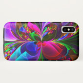 フローラモダン抽象芸術アートレッドブルーパターン#12 Case-Mate iPhoneケース (裏面(横))