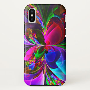 フローラモダン抽象芸術アートレッドブルーパターン#12 iPhone XSケース