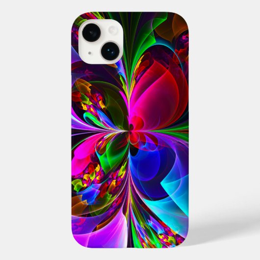 フローラモダン抽象芸術アートレッドブルーパターン#12 Case-Mate iPhoneケース (裏面)