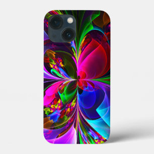 フローラモダン抽象芸術アートレッドブルーパターン#12 iPhone 13 MINIケース