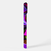 フローラモダン抽象芸術アートレッドブルーパターン#12 iPhoneケース (右側面)