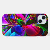 フローラモダン抽象芸術アートレッドブルーパターン#12 iPhoneケース (裏面横)