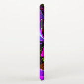 フローラモダン抽象芸術アートレッドブルーパターン#12 iPhoneケース (右側)