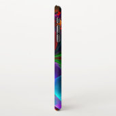 フローラモダン抽象芸術アートレッドブルーパターン#12 iPhoneケース (左側)