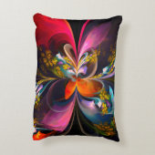 フローラモダン抽象芸術アートレッドブルーパターン#13 アクセントクッション (裏面(縦))