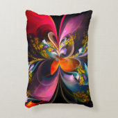 フローラモダン抽象芸術アートレッドブルーパターン#13 アクセントクッション (正面(垂直))