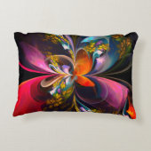 フローラモダン抽象芸術アートレッドブルーパターン#13 アクセントクッション (裏面)