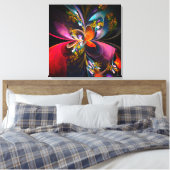 フローラモダン抽象芸術アートレッドブルーパターン#13 キャンバスプリント (インサイチュ (寝室))