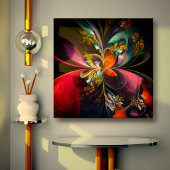 フローラモダン抽象芸術アートレッドブルーパターン#13 キャンバスプリント