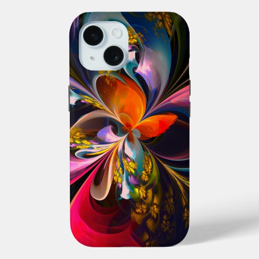 フローラモダン抽象芸術アートレッドブルーパターン#13 Case-Mate iPhoneケース (裏面)