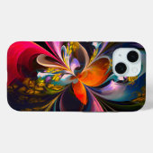 フローラモダン抽象芸術アートレッドブルーパターン#13 Case-Mate iPhoneケース (裏面 (横))