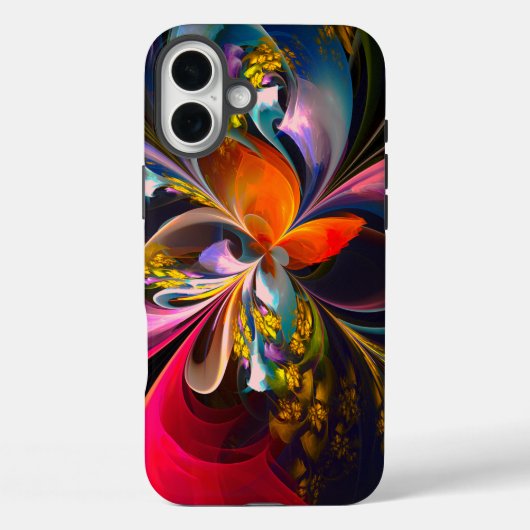 フローラモダン抽象芸術アートレッドブルーパターン#13 Case-Mate iPhoneケース (裏面)