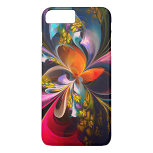 フローラモダン抽象芸術アートレッドブルーパターン#13 iPhone 8 PLUS/7 PLUSケース