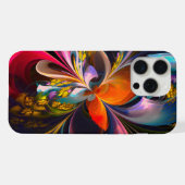 フローラモダン抽象芸術アートレッドブルーパターン#13 iPhoneケース (裏面横)