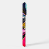 フローラモダン抽象芸術アートレッドブルーパターン#13 iPhoneケース (右側面)