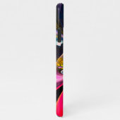 フローラモダン抽象芸術アートレッドブルーパターン#13 iPhoneケース (右側)