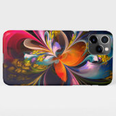 フローラモダン抽象芸術アートレッドブルーパターン#13 iPhoneケース (裏面横)