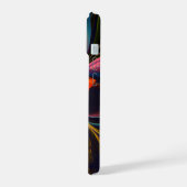 フローラモダン抽象芸術アートレッドブルーパターン#13 iPhone 15ケース (左側面)