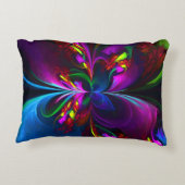 フローラモダン抽象芸術アートレッドブルーパターン#15 アクセントクッション (裏面)