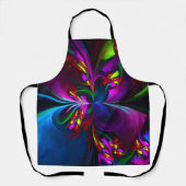 フローラモダン抽象芸術アートレッドブルーパターン#15 エプロン (正面)