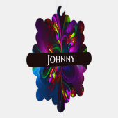 フローラモダン抽象芸術アートレッドブルーパターン#15 オーナメントカード (右)