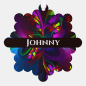 フローラモダン抽象芸術アートレッドブルーパターン#15 オーナメントカード (裏面)