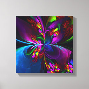 フローラモダン抽象芸術アートレッドブルーパターン#15 キャンバスプリント