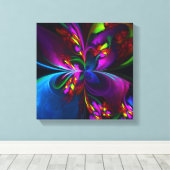 フローラモダン抽象芸術アートレッドブルーパターン#15 キャンバスプリント (インサイチュ (ウッドフロア))