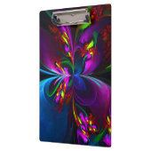 フローラモダン抽象芸術アートレッドブルーパターン#15 クリップボード (左)