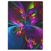 フローラモダン抽象芸術アートレッドブルーパターン#15 クリップボード (裏面)