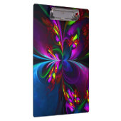 フローラモダン抽象芸術アートレッドブルーパターン#15 クリップボード (右)