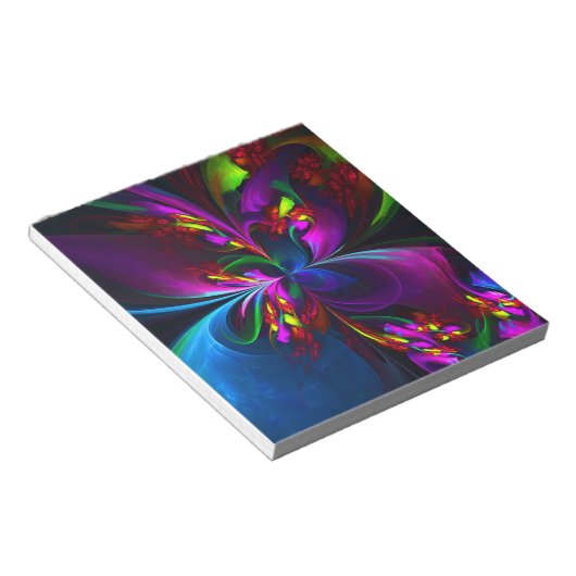 フローラモダン抽象芸術アートレッドブルーパターン#15 ノートパッド (アングル)