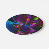 フローラモダン抽象芸術アートレッドブルーパターン#15 ペーパープレート (アングル)