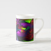 フローラモダン抽象芸術アートレッドブルーパターン#15 ボーンチャイナマグカップ (右)