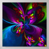 フローラモダン抽象芸術アートレッドブルーパターン#15 ポスター (正面)