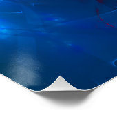 フローラモダン抽象芸術アートレッドブルーパターン#15 ポスター (コーナー)